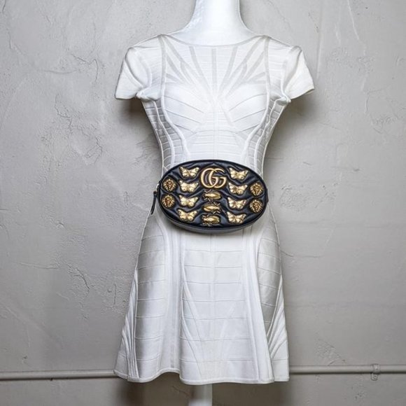 SOLD Gucci Gg Marmont Animal Stud Black Belt Bag - Picture 6 of 6